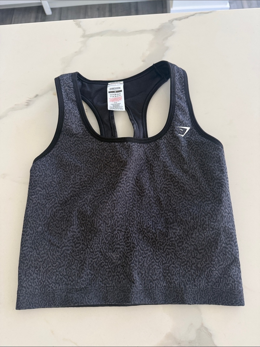 Gymshark Charcoal Black Heather Racerback Sports Bra